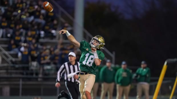 Danny O'Neil Cathedral vs Lawrence North Indiana football October 28 2022 Tyler Hart 7716